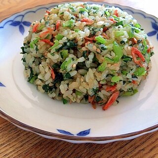 小松菜と干し海老の炒飯